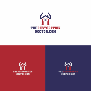 The full name, one word l, “TheRestorationDoctor.com” will be the brand and would like a cartoon designed for our mascot as part of the logo.a sick house as well is an idea. | Logo Design by Sibyle