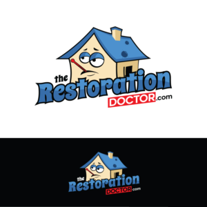 The full name, one word l, “TheRestorationDoctor.com” will be the brand and would like a cartoon designed for our mascot as part of the logo.a sick house as well is an idea. | Diseño de Logo por Rii
