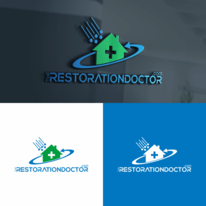The full name, one word l, “TheRestorationDoctor.com” will be the brand and would like a cartoon designed for our mascot as part of the logo.a sick house as well is an idea. | Logo Design by Veronica 10