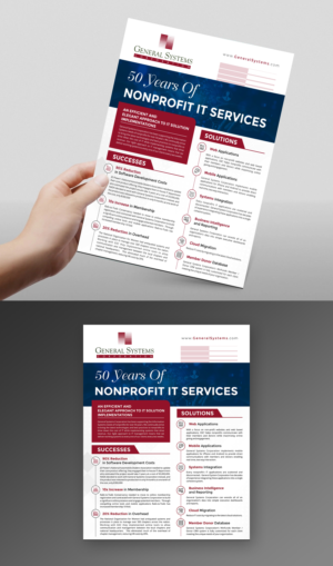 One page flyer for nonprofit focused IT company | Flyer-Design von ecorokerz