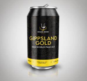 Grand Ridge Brewery Gippsland Gold Can Label | Graphic Design by DesignART
