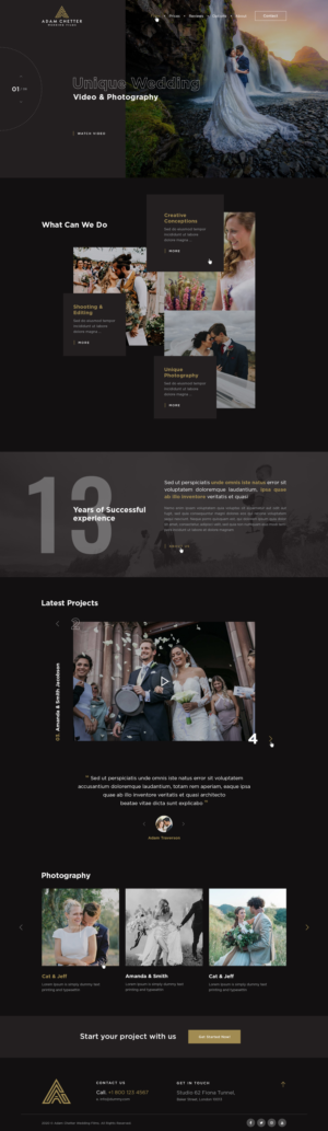 Stylish High End Wedding Videography/Films Website (ACWF) | Web-Design von Ved Web Services