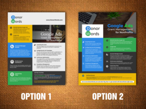 DonorWords.com service for managing google advertising grants | Design de Flyer par rug