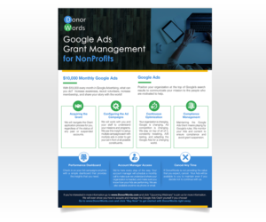DonorWords.com service for managing google advertising grants | Design de Flyer par Luniere Designs