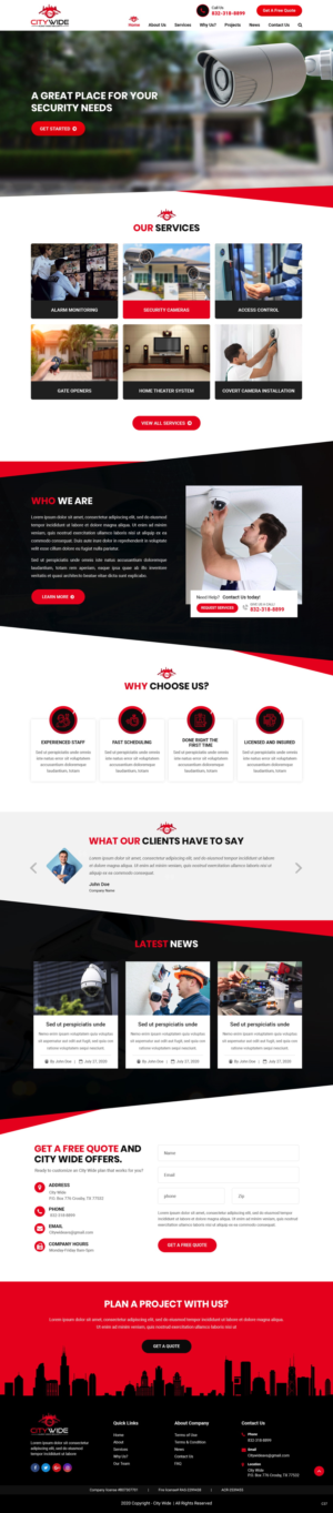 Web Design by pb for Citywide Audio Video Security | Design: #25068883