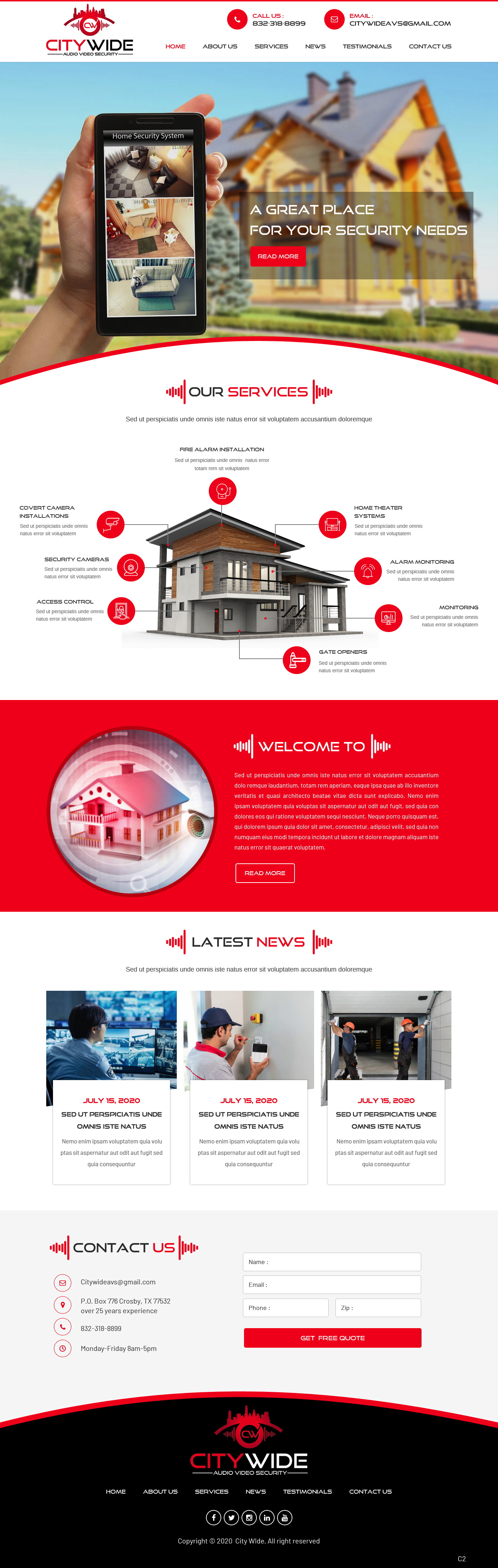 Web Design by pb for Citywide Audio Video Security | Design #25068884