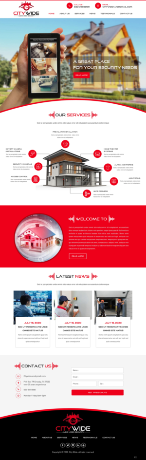 Web Design by pb for Citywide Audio Video Security | Design: #25068884