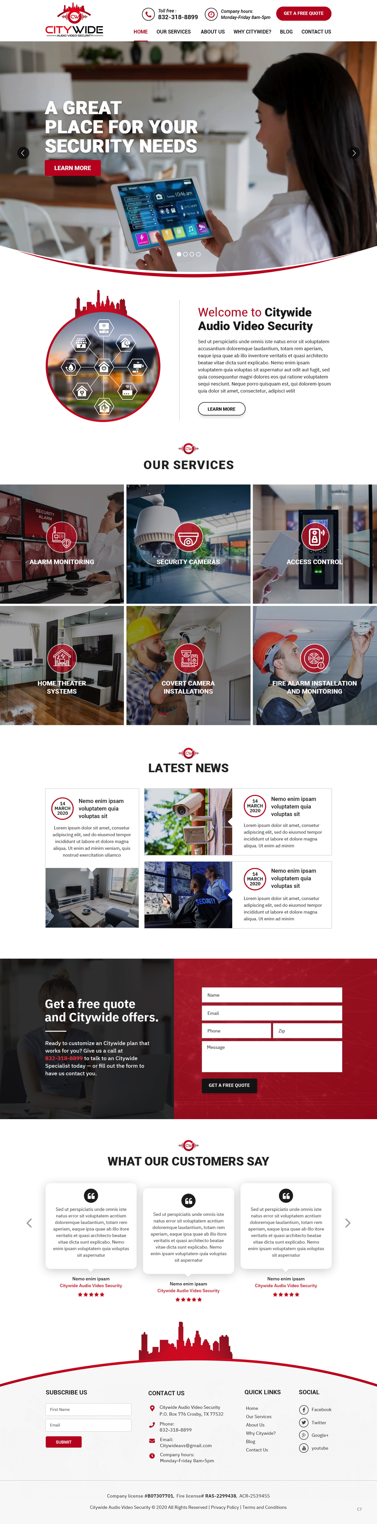 Web Design by pb for Citywide Audio Video Security | Design #25068886