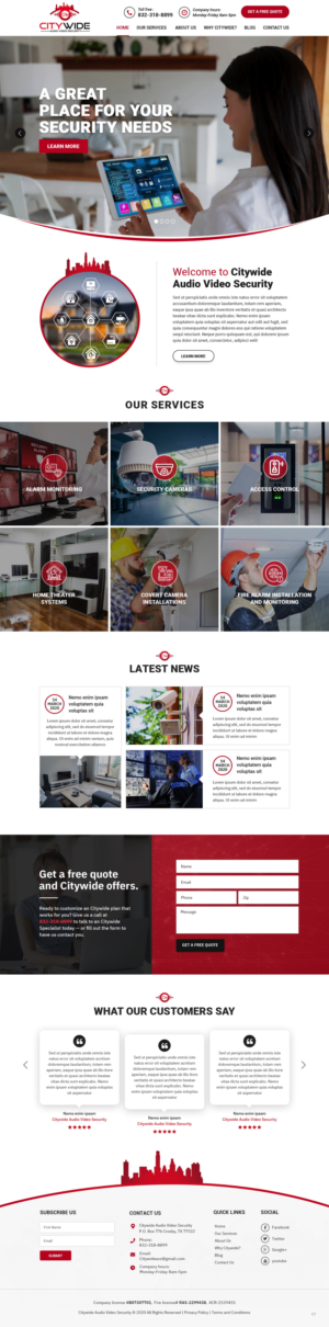 Web Design by pb for Citywide Audio Video Security | Design: #25068886