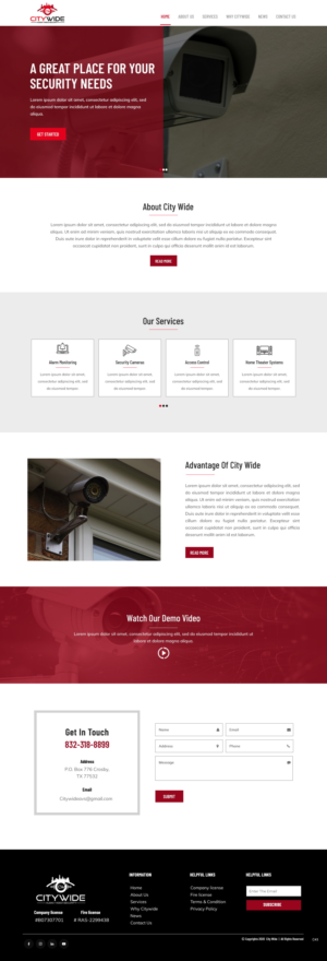 Web Design by pb for Citywide Audio Video Security | Design: #25068891