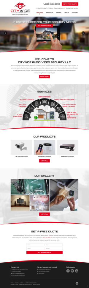 Web Design by pb for Citywide Audio Video Security | Design: #25068893