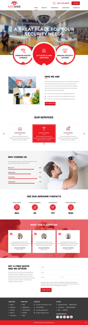 Web Design by pb for Citywide Audio Video Security | Design: #25068894