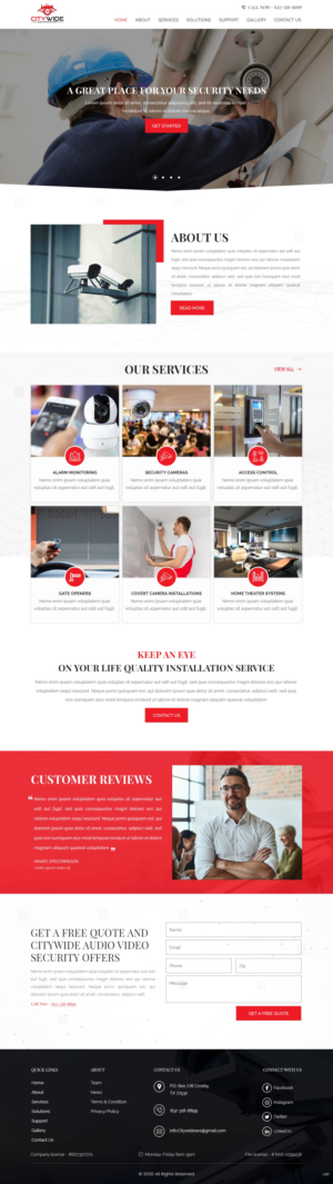 Web Design by pb for Citywide Audio Video Security | Design: #25068896