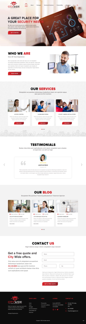 Web Design by pb for Citywide Audio Video Security | Design: #25070243