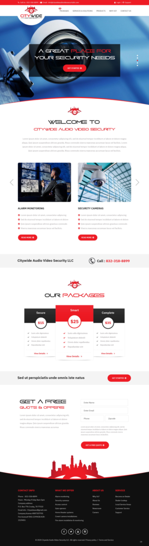 Web Design by pb for Citywide Audio Video Security | Design: #25070244