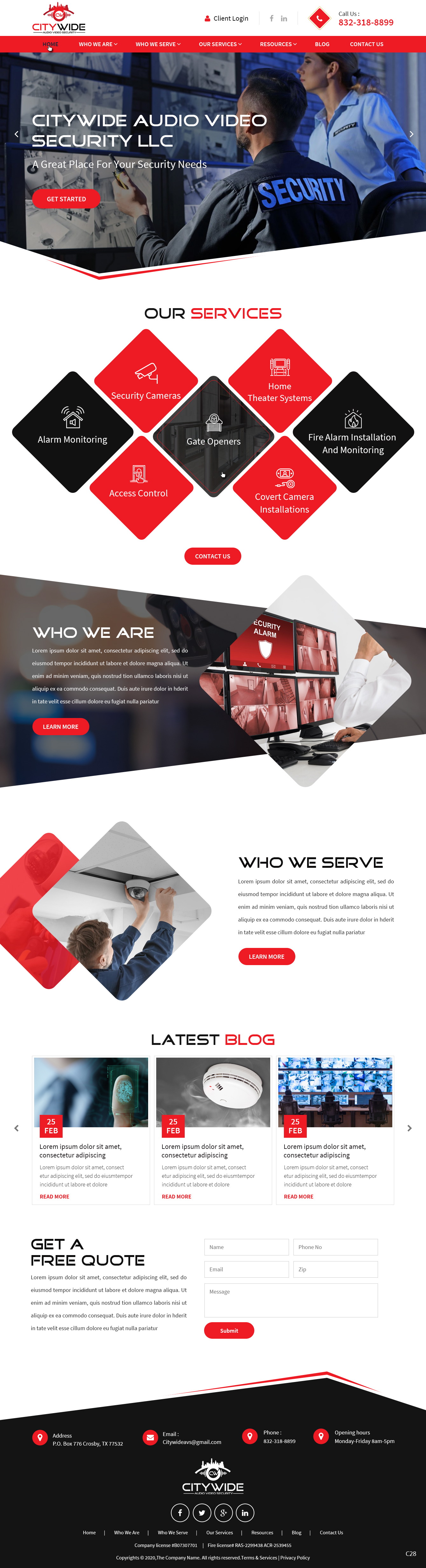 Web Design by pb for Citywide Audio Video Security | Design #25070245