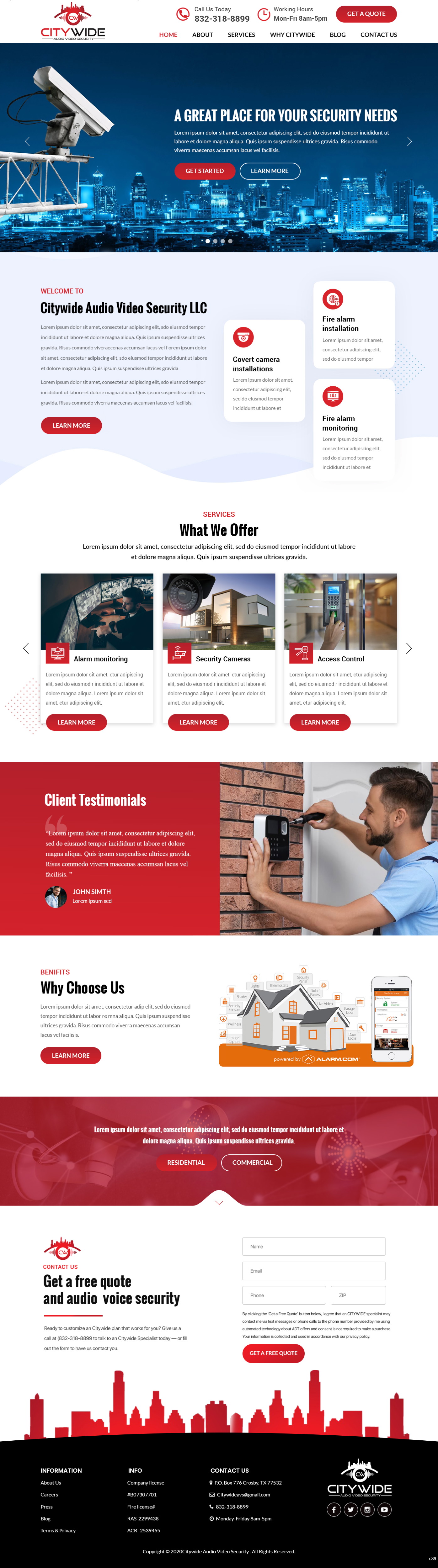 Web Design by pb for Citywide Audio Video Security | Design #25070247