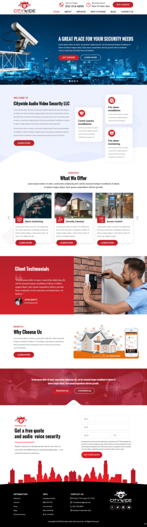 Web Design by pb for Citywide Audio Video Security | Design: #25070247