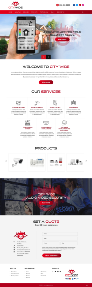 Web Design by pb for Citywide Audio Video Security | Design: #25070249