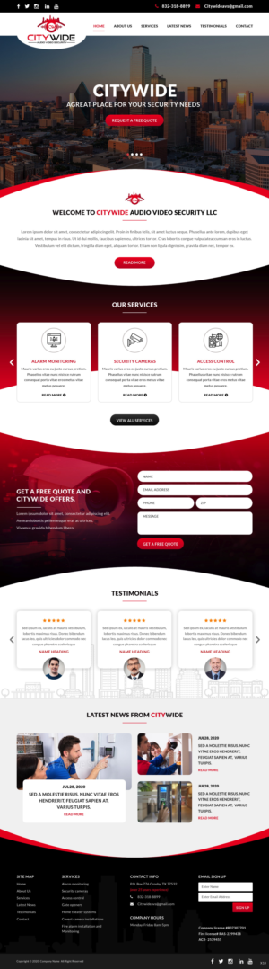 Web Design by pb for Citywide Audio Video Security | Design: #25070251