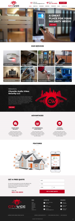 Web Design by pb for Citywide Audio Video Security | Design: #25070252