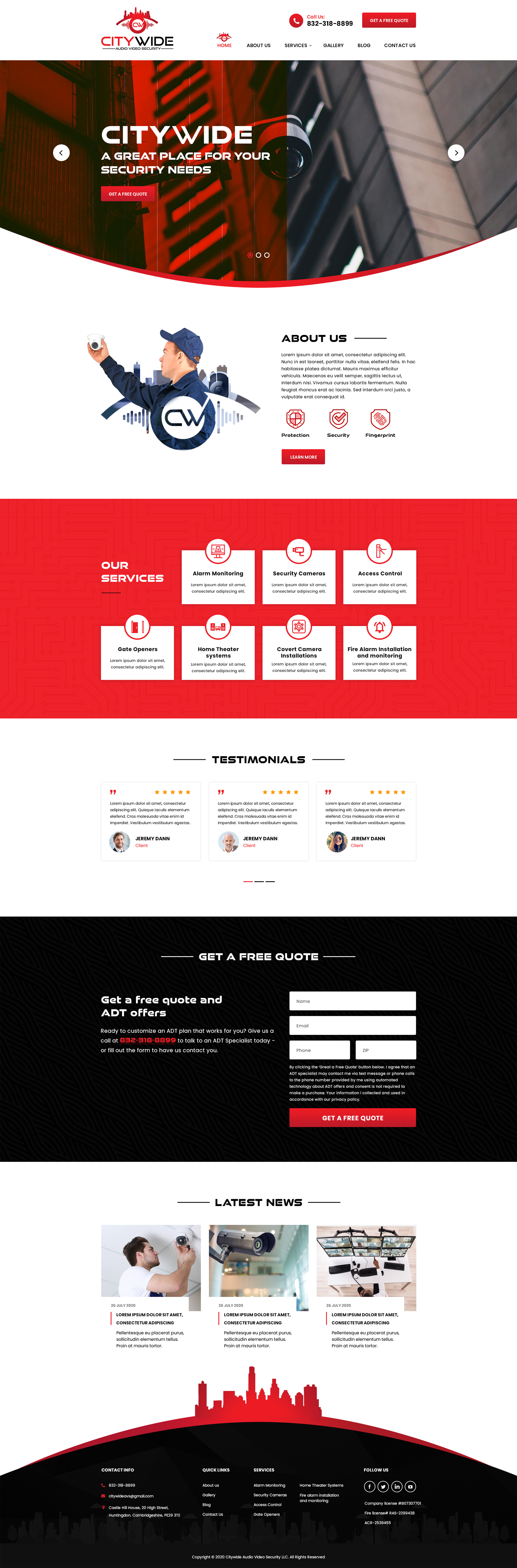 Web Design by Senthil Kumaar V for Citywide Audio Video Security | Design #25062541