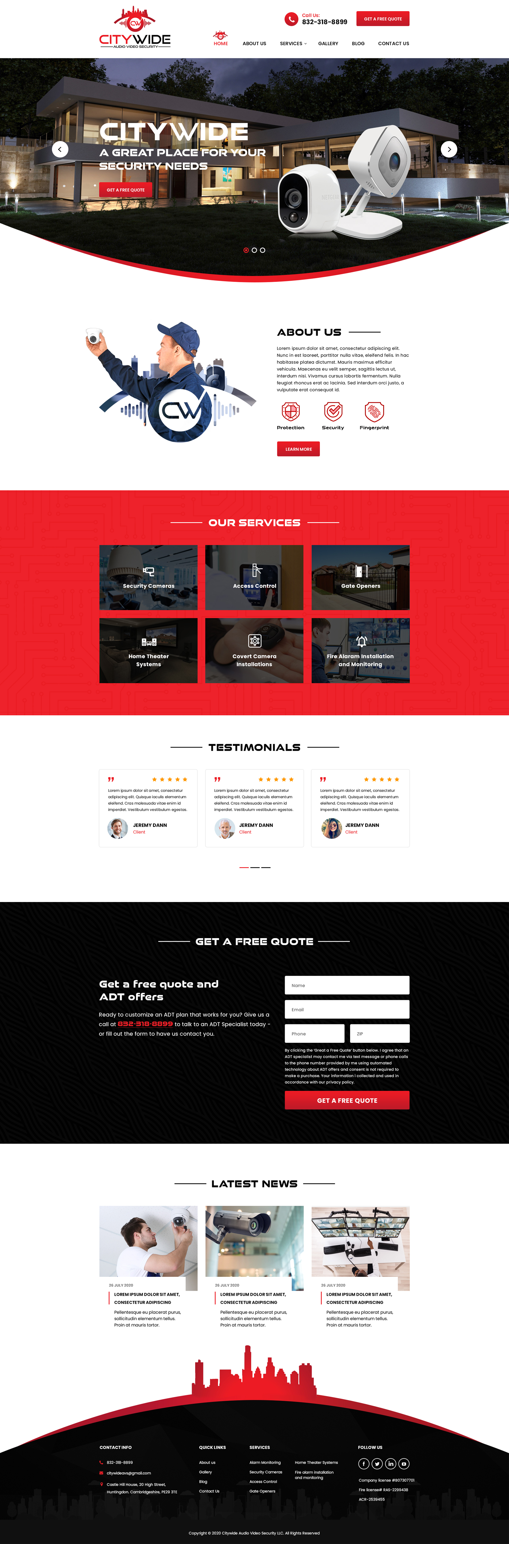 Diseño Web por Senthil Kumaar V para Citywide Audio Video Security | Diseño #25062815