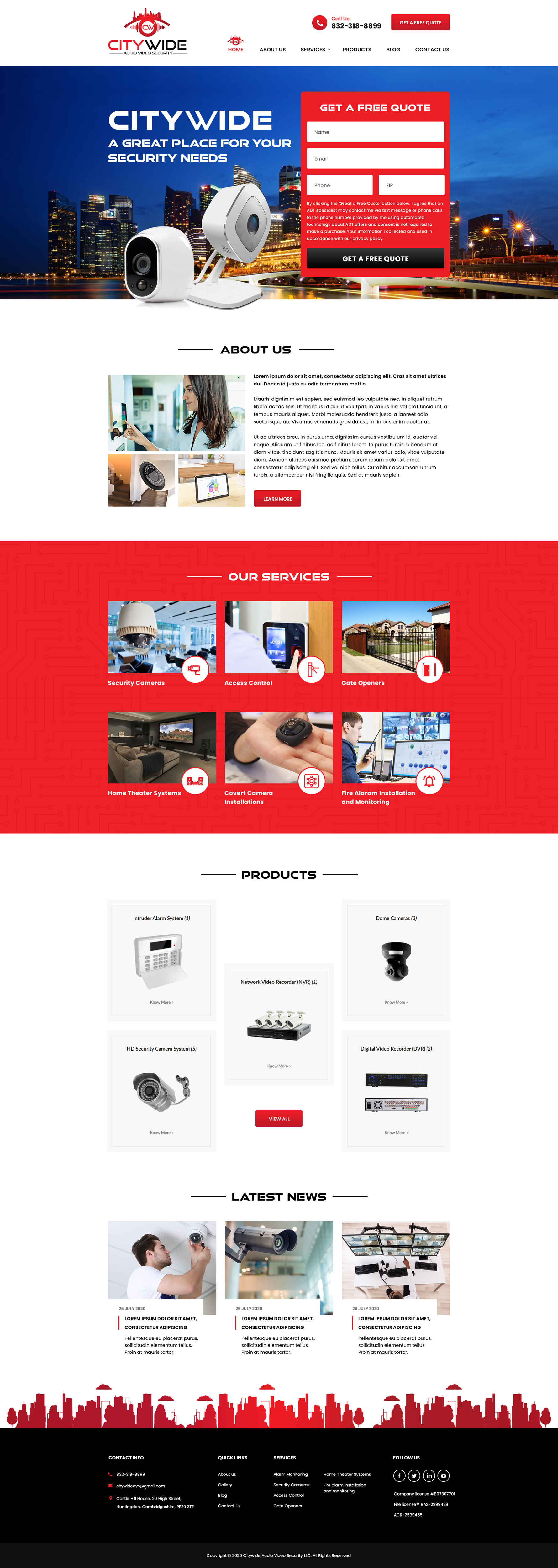 Diseño Web por Senthil Kumaar V para Citywide Audio Video Security | Diseño #25065805