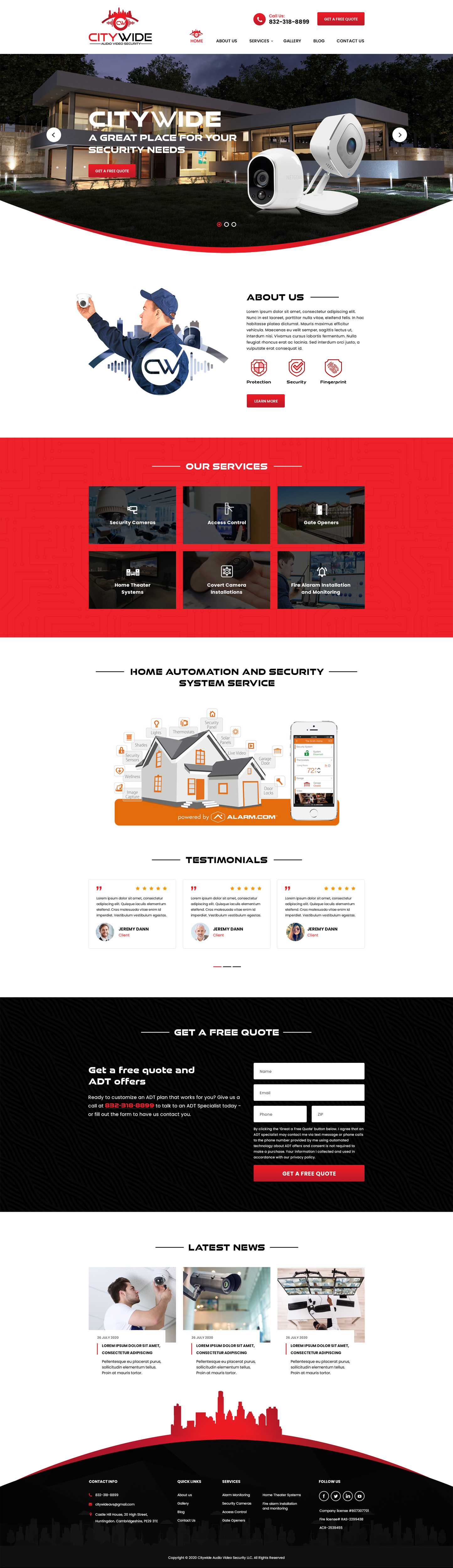 Web Design by Senthil Kumaar V for Citywide Audio Video Security | Design #25078477