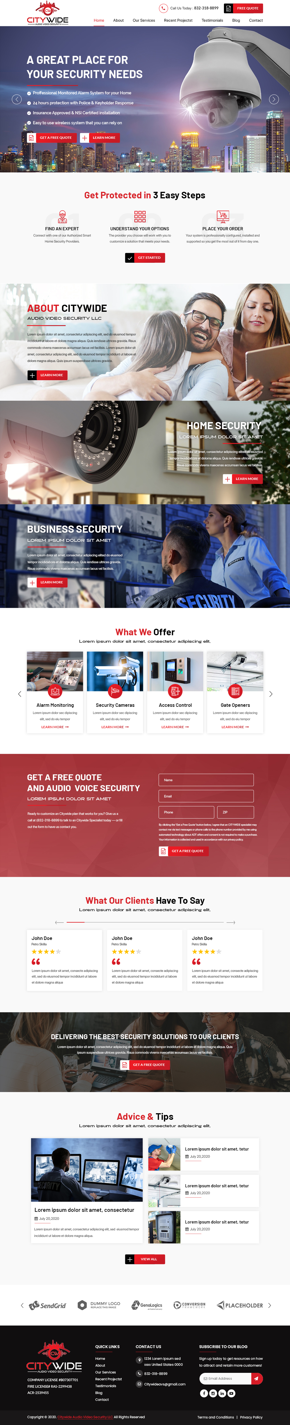 Diseño Web por Titan Eagle para Citywide Audio Video Security | Diseño #25061466