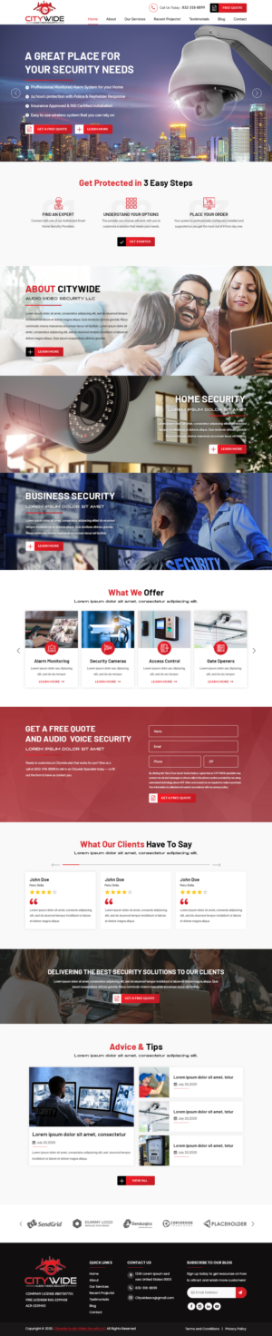 Web Design by Titan Eagle for Citywide Audio Video Security | Design: #25061466