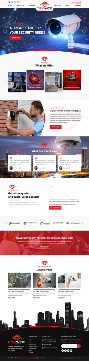 Web Design by Titan Eagle for Citywide Audio Video Security | Design: #25062332
