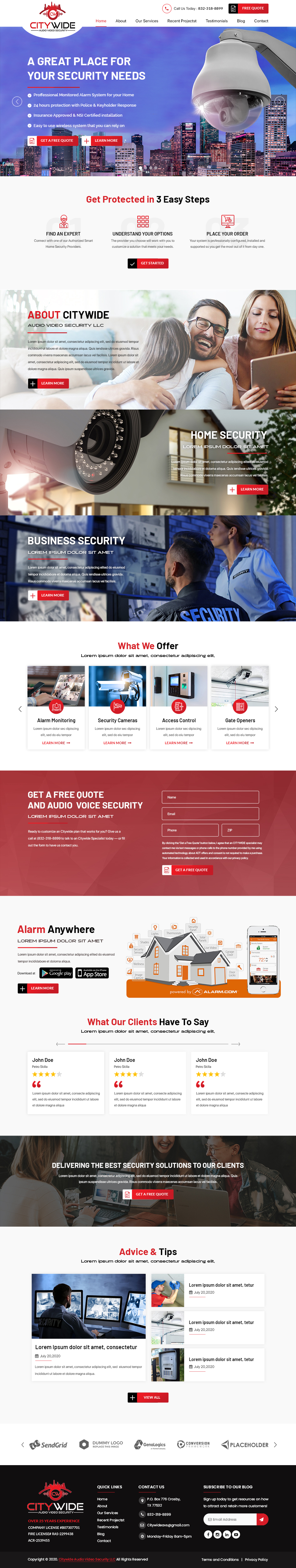 Web Design by Titan Eagle for Citywide Audio Video Security | Design #25062944