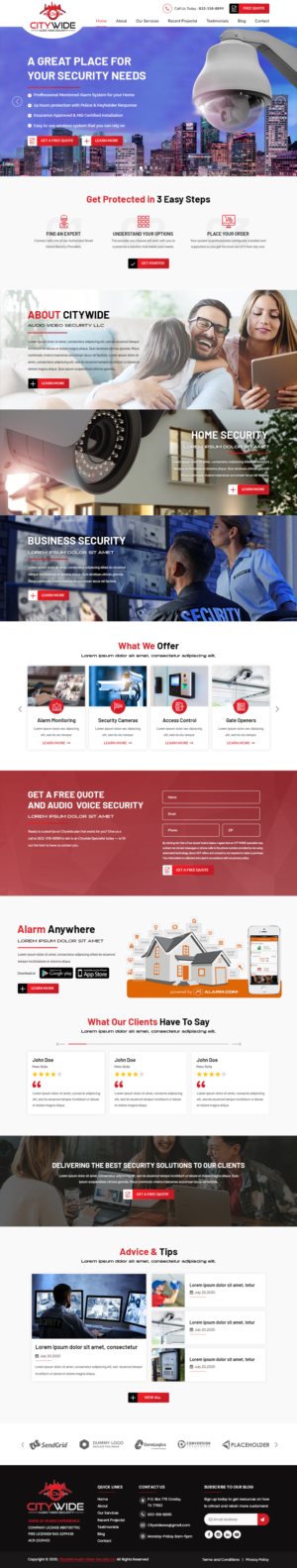 Web Design by Titan Eagle for Citywide Audio Video Security | Design: #25062944