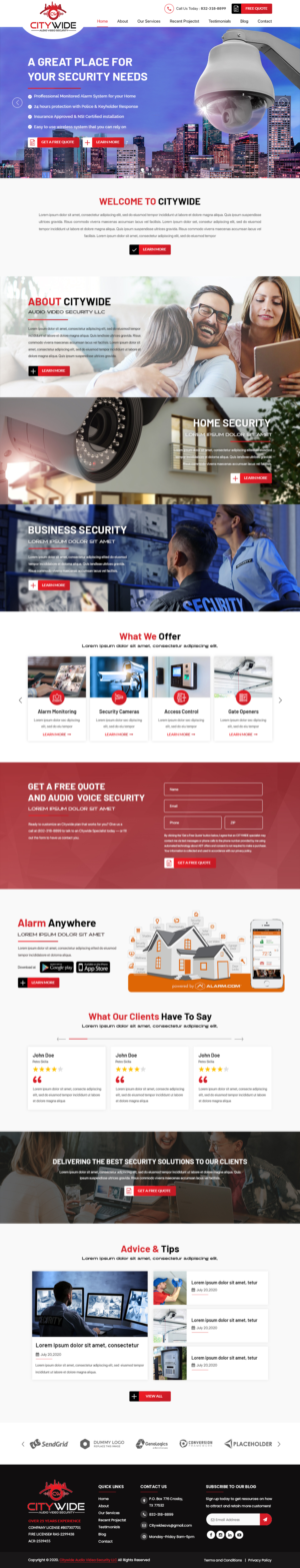 Web Design by Titan Eagle for Citywide Audio Video Security | Design: #25078094