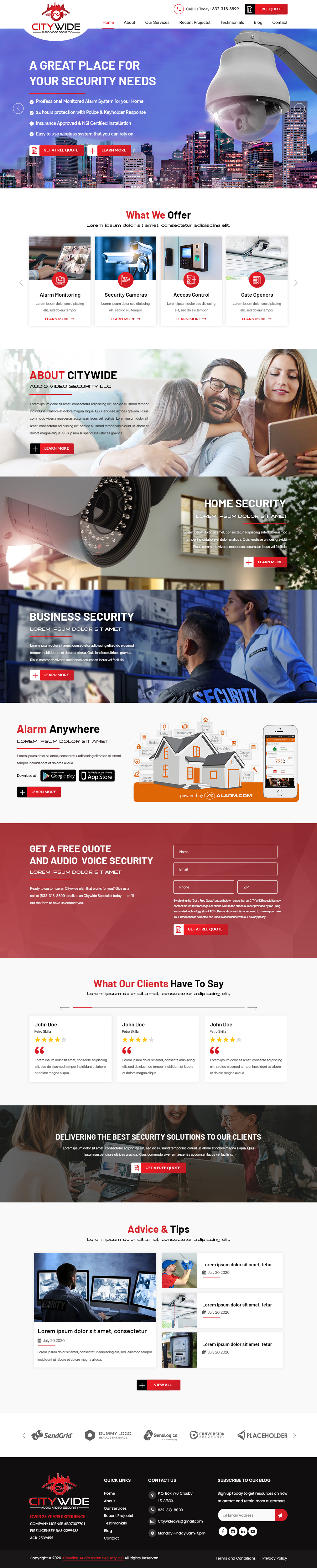 Web Design by Titan Eagle for Citywide Audio Video Security | Design #25078442