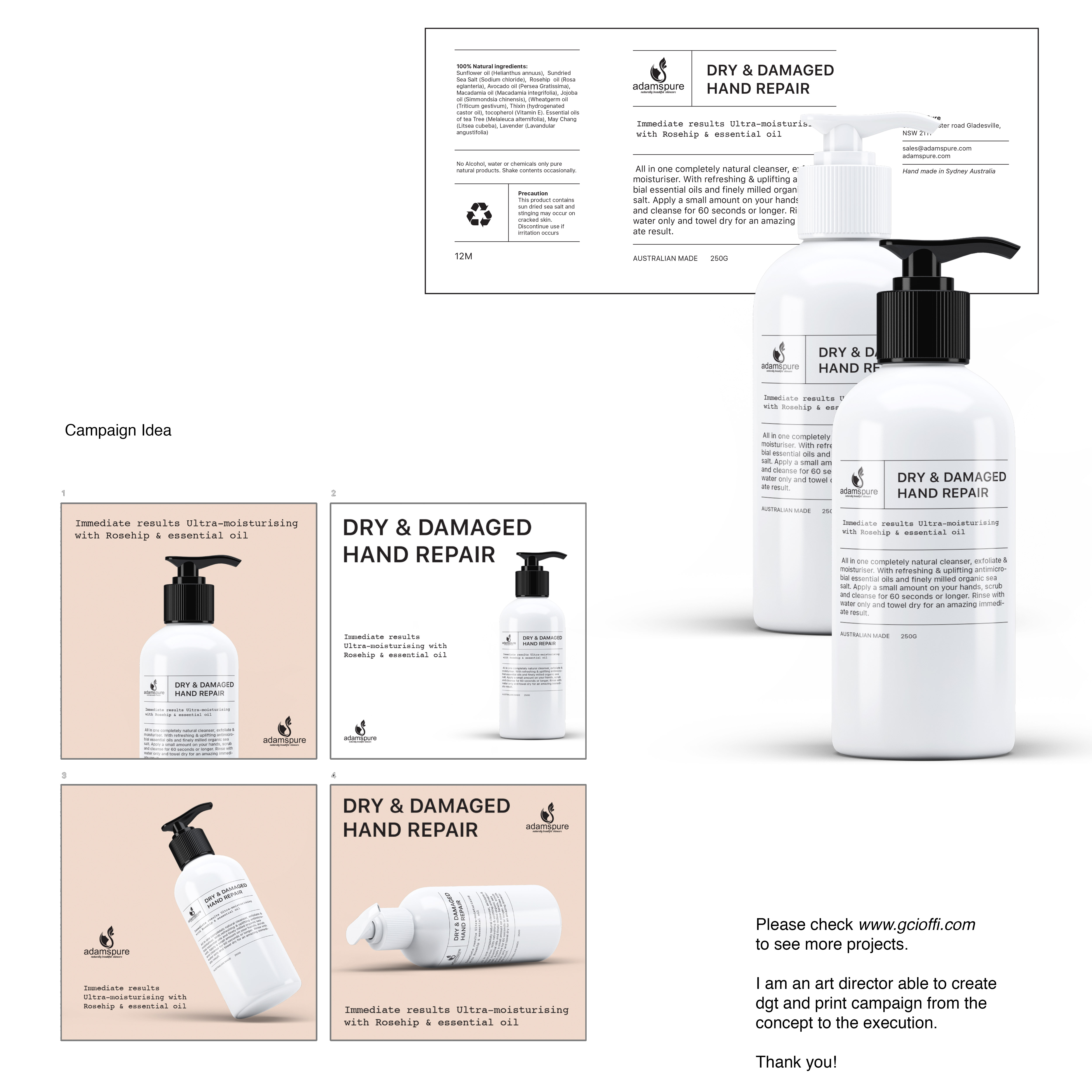 Label Design by cioffi.gianfranco for Adams Pure Australian Sunshine | Design #25115388