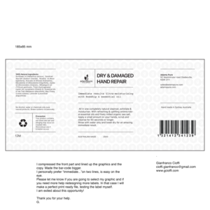 Label Design by cioffi.gianfranco for Adams Pure Australian Sunshine | Design: #25129955