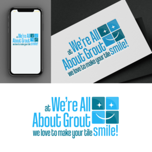 At, 'We're All About Grout', we love to make your tiles smile! | Logo Design by ICKE