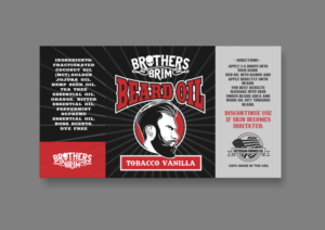 Brothers Brim Beard Oil Label for 1oz dropper bottle | Label Design by Pak We Designs