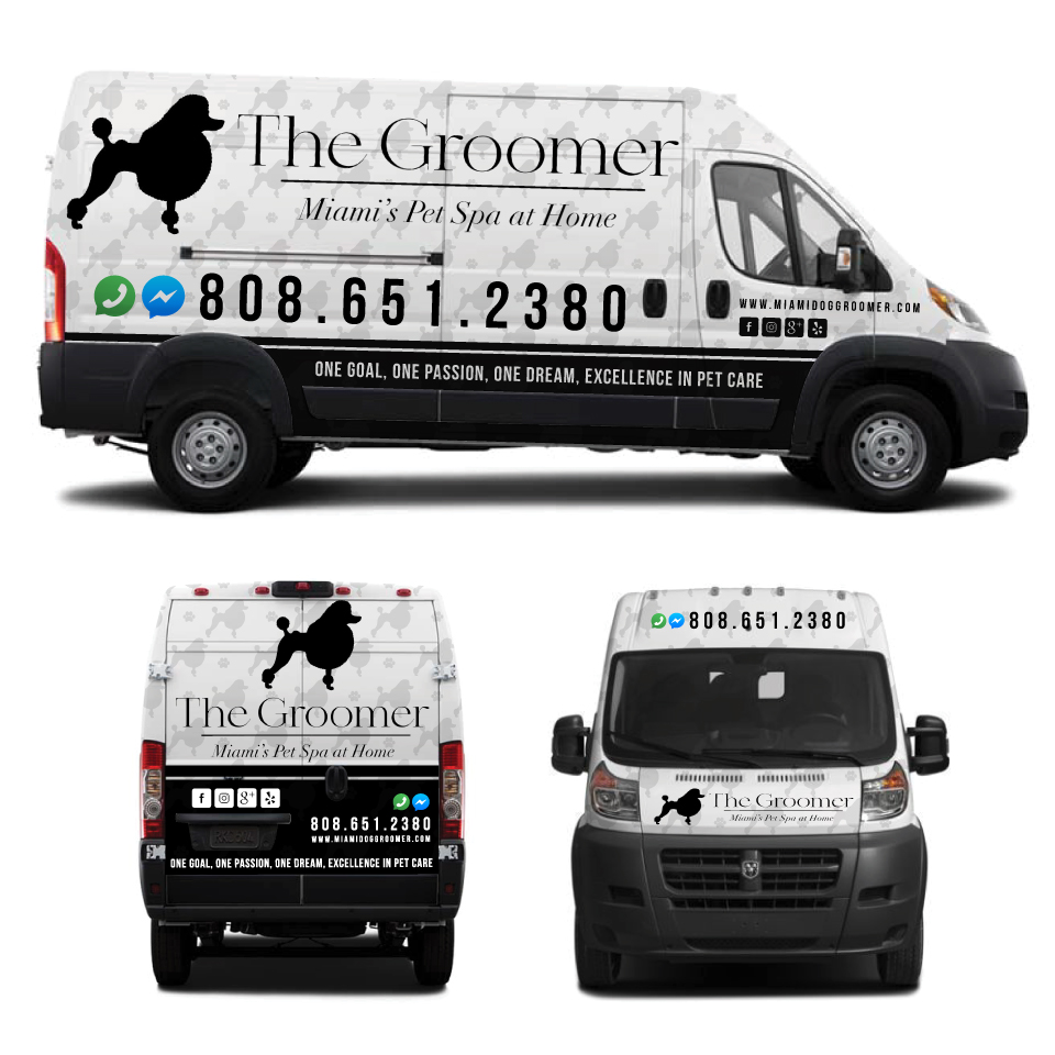 Car Wrap Design by Yoga Tri for The groomer  | Design #25220470
