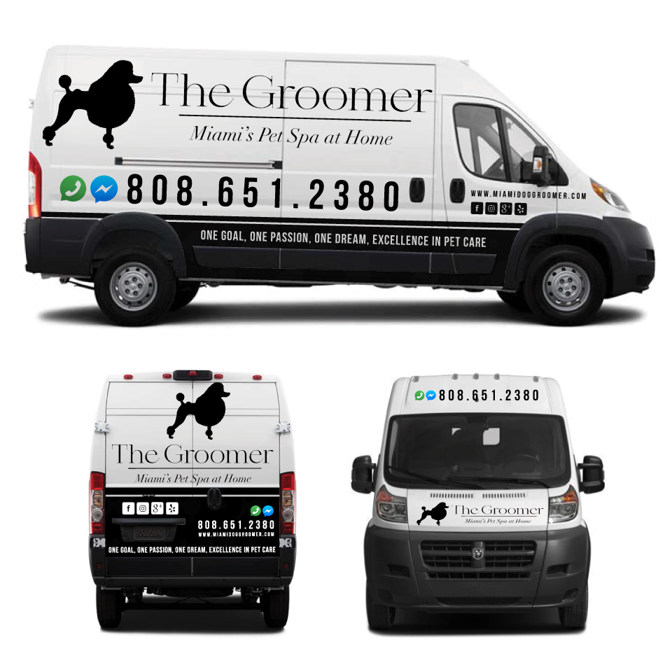 Car Wrap Design by Yoga Tri for The groomer  | Design #25220471
