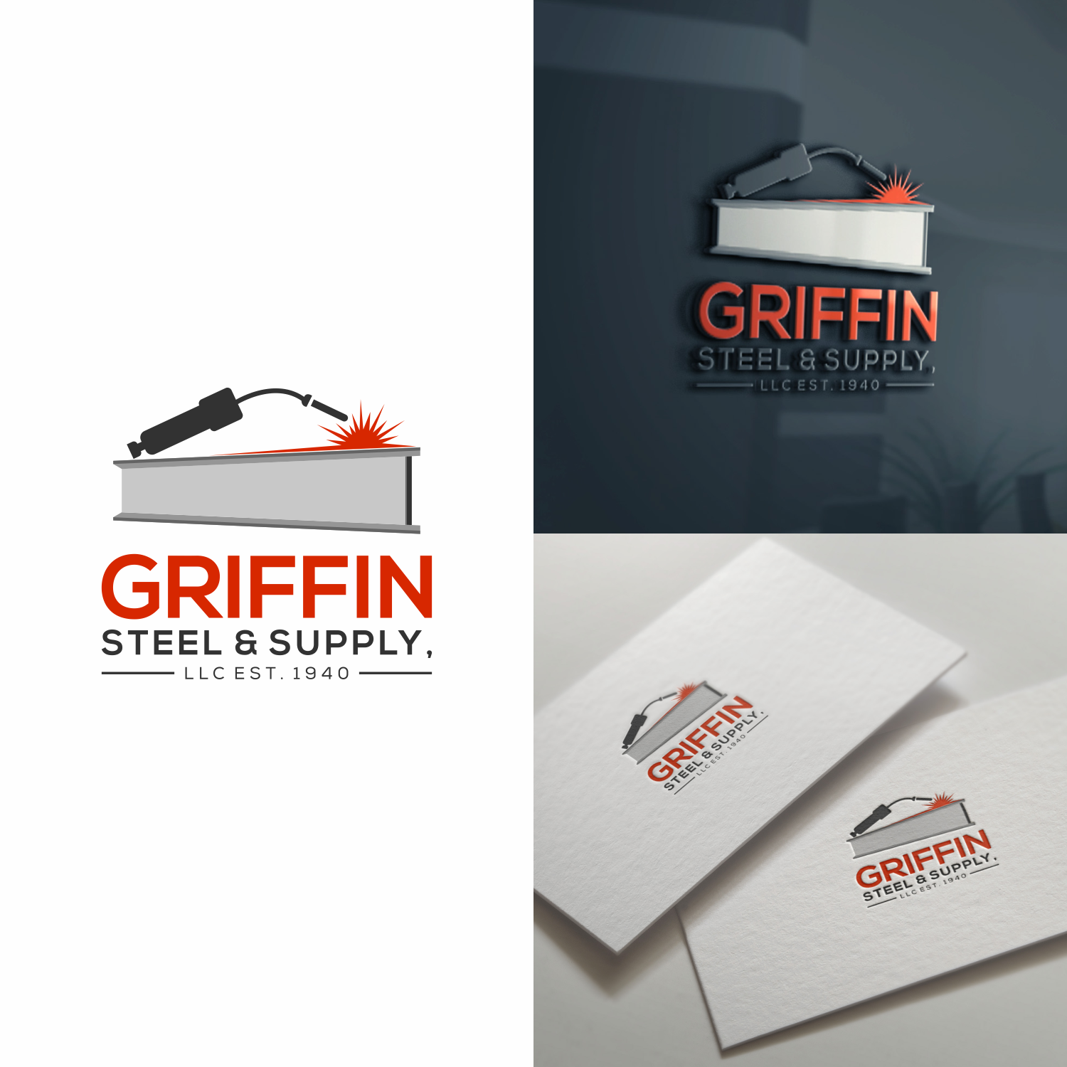 Steel Rafter Logo Traditional, Elegant, Steel Fabrication Logo Design for Griffin Steel ...