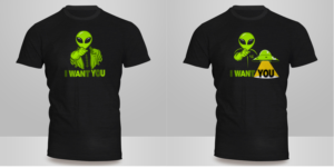 Alien Uncle Sam T-shirt design | T-shirt Design by Kero