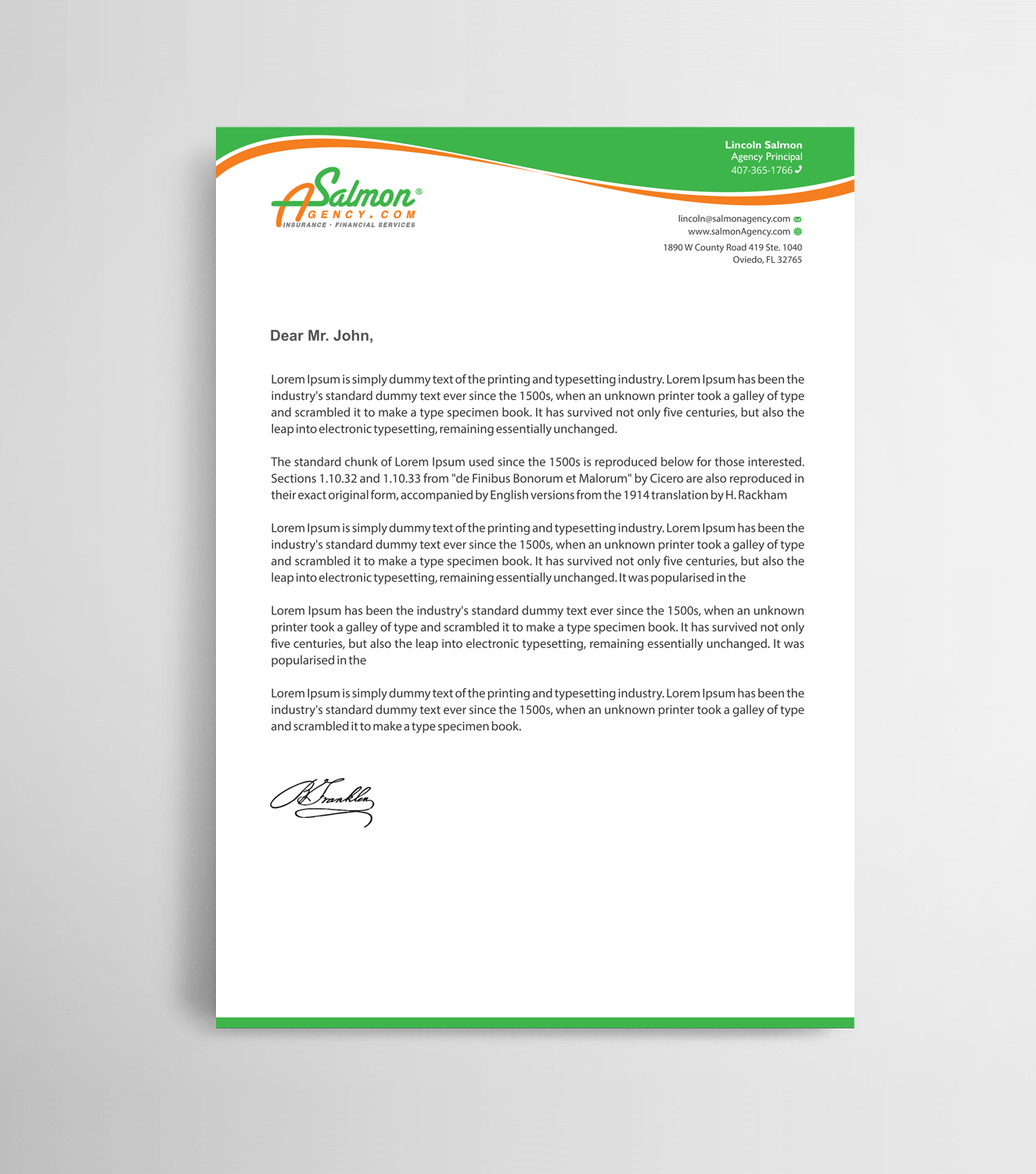 Letterhead Design by Infinitive Technology for Salmon Agency | Design #25104660