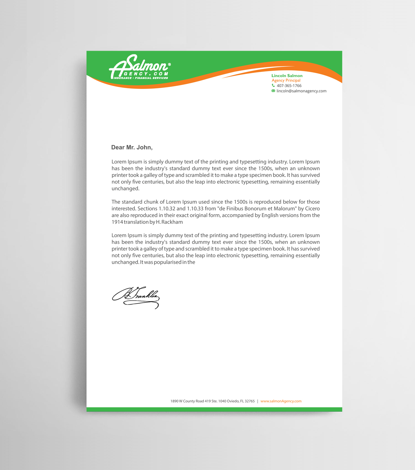 Letterhead Design by Infinitive Technology for Salmon Agency | Design #25104661