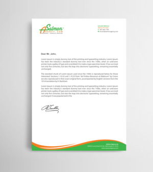 Letterhead Design by Infinitive Technology for Salmon Agency | Design: #25104662