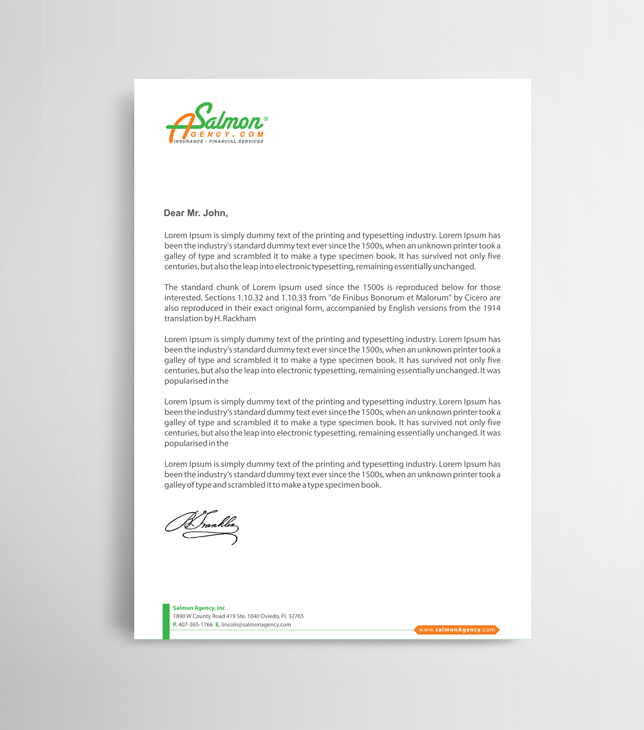 Letterhead Design by Infinitive Technology for Salmon Agency | Design #25104663