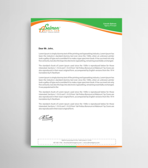 Letterhead Design by Infinitive Technology for Salmon Agency | Design: #25104664