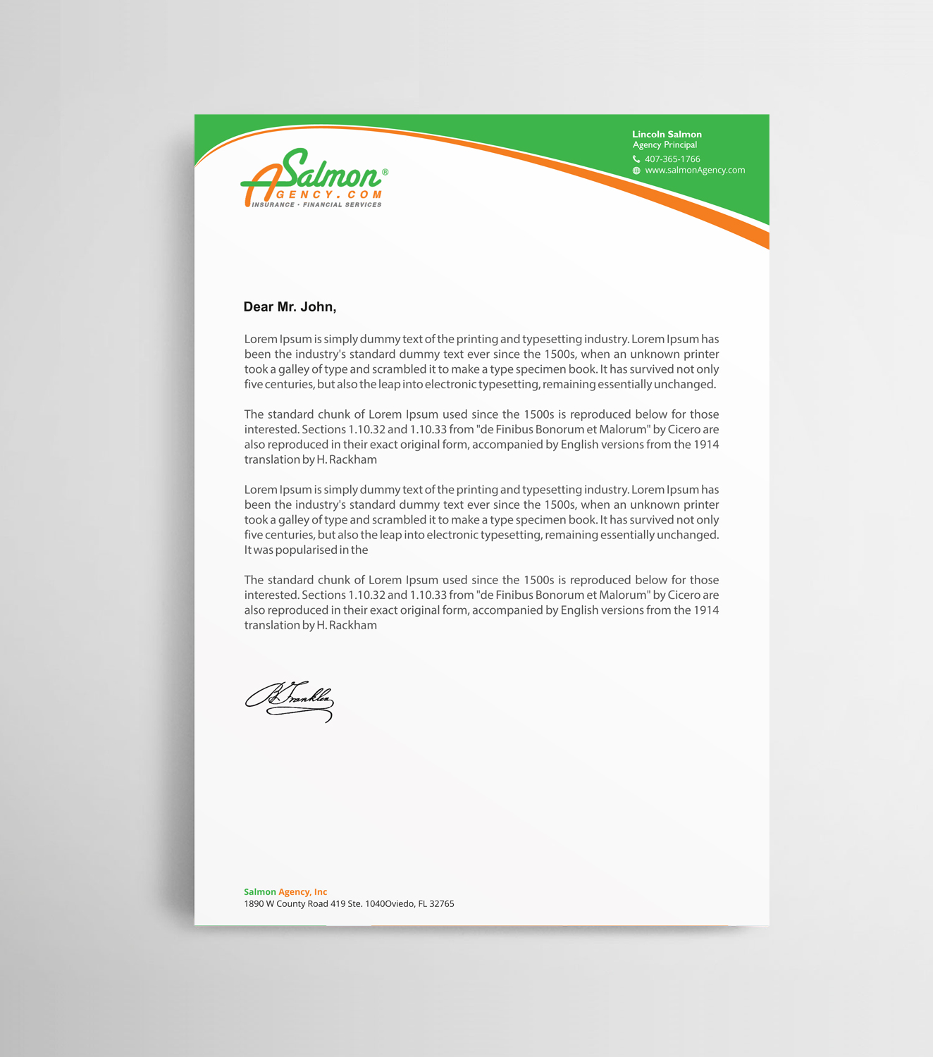Letterhead Design by Infinitive Technology for Salmon Agency | Design #25104670